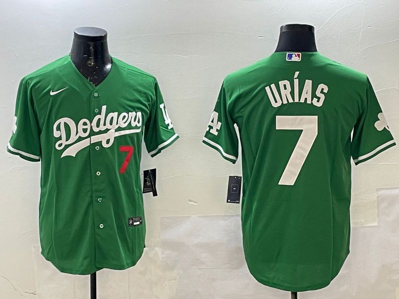 Men Los Angeles Dodgers 7 Urias Green Fashion 2025 Nike MLB Jersey style 1
